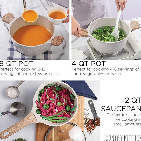 NEW Non-Stick Cast Aluminum Cookware Set - Durable Kitchen Cookware - Picture 6 of 8